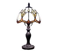 ZR98US Table Lamp Vintage Stained Glass, Compatible with Three-Way, Suitable for Living Room, Bedroom and Office (Warm Yellow)