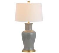 ZR98US Table Lamp: with Ceramic Base, White & Gold, Aesthetic Living Room Decor