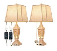 ZR98US Tableau de lumière à Sensible au Toucher avec Ports USB, Forme Feuille déroulée, Style Vintage pour Bureau Chambre d'étudiant (Or doré)