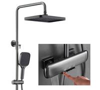 ZR98US Thermostatic Shower System - 300x200mm Rain Shower Head Set with Handheld and Bathtub Faucet, Height Adjustable, Piano Key, Complete Shower Faucet Set
