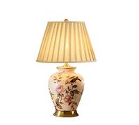 ZR98US Touch Bedside Lamps for Living roomEuropean -Style Retro Lamp Villa All -Bronze Ceramic Table Lamp(Color:A,Size:Button)