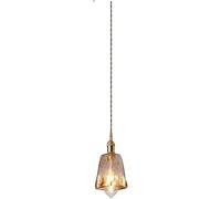 ZR98US V-intage Farmhouse Pendant Light Hammered Glass Lampshade Compatible with Dining Room Kitchen Island, Chandelier