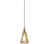 ZR98US V-intage Farmhouse Pendant Light Hammered Glass Lampshade Compatible with Dining Room Kitchen Island, Chandelier