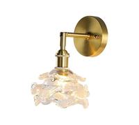 ZR98US Vintage Creativity Mounted Lamp, Clear Rose Glass Wall for Dining Kitchen Island Living Room