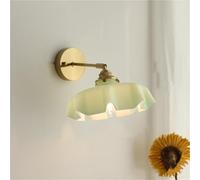 ZR98US Vintage Flower, French Glass Light Adjustable Angle Wall Lamp for Bedside Hallway Living Room Farmhouse(Pink)