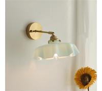 ZR98US Vintage Flower, French Glass Light Adjustable Angle Wall Lamp for Bedside Hallway Living Room Farmhouse(Pink)