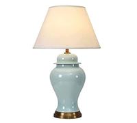 ZR98US vitrée en Porcelaine Bleu Chevet Couches Chambre Lampe Bureau étude Lampes Table pour Le Salon (Couleur: Interrupteur de télécommande)