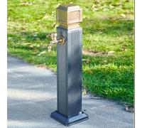 ZR98US Water Dispenser Hydrant, Vertical Square Column Garden Water Feature Fountain, Aluminum Freestanding Irrigation Washer