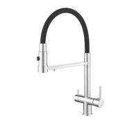 ZR98US Water Tap for Kitchen Sink - 3-in-1 Chrome Faucet with Pull-Out Spray and ° Rotation - Flexible for Easy Access and Convenience