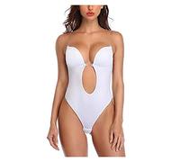 ZR98US Women's Bodysuit with Built in Bra Strapless Shapewear Seamless Body Shaper for Wedding Bridesmaid