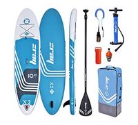Zray - Sup Stand Up Paddle Gonflable X-Rider Deluxe 10'10 - PB-ZX2E - Planche Dropstitch - Leash, Pagaie, Pompe, Sac de Transport et Kit - Option Siege Kayak - Jusqu’à 150 kg -293l - 330x81x15cm Bleu