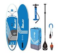 Zray - SUP Stand Up Paddle Gonflable X-Rider Epic 12' - PB-ZX3E - Planche Gonflable Dropstitch - Leash, Pagaie, Pompe, Sac de transport, Kit - Option Siege Kayak - Jusqu’à 162kg - 324l - 365x81x15cm