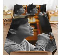 ZRCLXLVU Jackie Chan Parure de lit avec housse de couette à fermeture éclair pour des nuits tranquilles