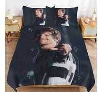 ZRCLXLVU Louis Tomlinson Parure de lit avec housse de couette à fermeture éclair pour des nuits tranquilles
