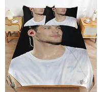 ZRCLXLVU Louis Tomlinson Parure de lit complète avec housse de couette à longs fils avec fermeture éclair durable et douce au toucher