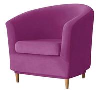 ZRCYXDW 2 Pièce Housse De Fauteuil Cabriolet Chesterfield, Velours Housse De Fauteuil Club avec Housse De Coussin Antidérapant Housse De Canapé Tub Chair pour Hôtel-Violet-2 pièce