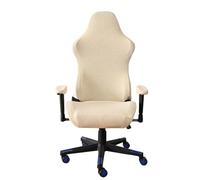 ZRCYXDW élastique Housses De Chaise De Jeu, Ergonomique Housse De Chaise De Bureau Souple avec Housses D'accoudoirs Housses De Chaise De Gaming Amovible Housse Chaise Gaming-Beige-Large