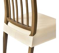 ZRCYXDW Extensible Housse de Chaise Lot de 2, Doux Velours Housse de Coussin de Chaise Amovible Lavable Housse Assise Chaise pour Salle à Mange pour Cuisine-crème-Lot de 2