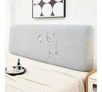 ZRCYXDW Extensible Housse De Tete De Lit, Imperméable Housse Tête De Lit Souple All-Inclusive Couverture De Tête De Lit Amovible Lavable Housses De Tête De Lit-Gris clair-140-160cm