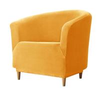 ZRCYXDW Housse de Fauteuil Cabriolet Chesterfield-Jaune-1 pièce | Extensible Couverture de Fauteuil Club en Velours, Amovible et Lavable, Housse de Canapé Tub Chair pour Salon, Hôtel