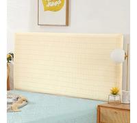 ZRCYXDW Housse De Tete De Lit Extensible, Souple Spandex Couverture De Tête De Lit Amovible All-Inclusive Housses De Tête De Lit Lavable pour Chambre Décor-beige-190-210cm