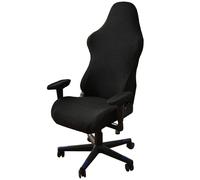 ZRCYXDW Housses De Chaise De Jeu, Extensible Housse De Chaise De Bureau avec Housses D'accoudoirs Tricoté Spandex Extensible Housses De Chaise De Gaming pour Pivotantes-Le Noir-Large