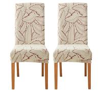 ZRCYXDW Housses De Chaise De Salle à Manger Lot De 2, Spandex Housse De Chaise Extensible Lavable Couverture De Chaise Universel Amovible Protecteur De Fauteuil-Bordeaux-2 Pièces
