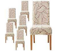 ZRCYXDW Housses de Chaise de Salle à Manger Lot de 6, Spandex Housse de Chaise Extensible Lavable Couverture de Chaise Universel Amovible Protecteur de Fauteuil-Bordeaux-6 Pièces