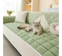 ZrdlqlLcjxy Pawcart Couch Cover, Paw Lounge Plush Pet Couch Cover, Non-Slip Washable Couch Covers for Pets, Ultra-Soft Non-Slip Plush Sofa Protector with Waterproof Lining (Green, S)