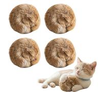 ZrdlqlLcjxy Rabbit Fur Ball Cat Toy, Soft Fluffy Cat Toy Ball, Furry Catnip Toy Ball - Soft, Washable & Fun to Chase, for Indoor Exercise & Bonding (4pcs)