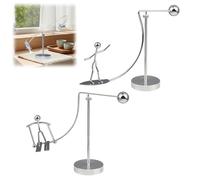 ZrdlqlLcjxy The Fisherman Balancing Sculpture, Kinetic Fishing Sculpture - Balance Art for Your Space, Metal Kinetic Fishing Statue, Gift for Fishing Lovers (B+C)