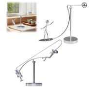 ZrdlqlLcjxy The Fisherman Balancing Sculpture, Kinetic Fishing Sculpture - Balance Art for Your Space, Metal Kinetic Fishing Statue, Gift for Fishing Lovers (A+B)