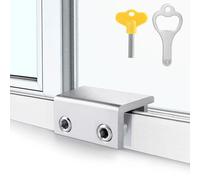ZRFCXE Lot de 4 verrous de fenêtre coulissants avec clé pour portes coulissantes verticales et horizontales, faciles à installer, verrou de fenêtre de sécurité réglable pour terrasse, chambre, maison