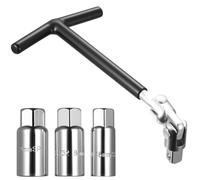 zrfgbxim 1 ougie & 3 Clés à Bougie d'Allumage Douilles 16/18/21 mm, Universelle Cle a Bougies en T, Clés à Douille Flexibles pour Voiture Moto Extracteur de Bougies