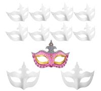 zrfgbxim 10 PcsMasque Deguisement Adulte, Masques en Papier à Peindre Blanc, Masque Carnaval Blanc à Décorer, DIY Peinture Masques de Peintable pour Halloween Cosplay Mardi Gras Partyrty