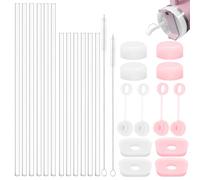 zrfgbxim 26 Pièces Bouchons en Silicone Anti-fuite compatibles avec Stanley Cup 2.0 40Oz/ 30Oz Accessoires: 12 Bouchon de Paille en Silicone Anti Déversement pour Gobelet, 12 Pailles