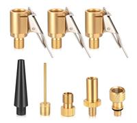 zrfgbxim 3 Pcs Adaptateurs de Valve et 5 Pcs Embout de Gonflage avec Raccord Rapide Air Comprimé, 8mm Adaptateur Gonflage Pneu Velo, Clips Mandrin Pneumatique en Laiton pour Bosch EasyPump