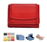 Zrfjfgksw 2024 New Unisex Anti-Credit Card Fraud Folding Mini Wallet, Foldable Short Wallet, Vegan Mini Wallet, Leather Blocking Card Holder Pocket Anti-Credit Card Folding Mini Wallet (Red,One Size)