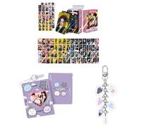 ZRHMCJEN K-Pop Set 60Pcs Photocards Postcards, 64Pcs Stickers, Album Binder Holder Book, Keykeychain/Aespa