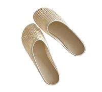 ZRHWSPD Chaussons de Paille Grass Vine Weaving Toe Women Slippers Shallow Flat Heels Casual Shoes(White,39)