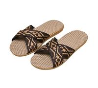 ZRHWSPD Chaussons de Paille Indoor Antislip Home Shoes Flat Sandals Casual Slippers(Color2,39-40)