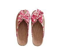 ZRHWSPD Chaussons de Paille Shoes Breathable Rattan Grass Cool Slippers Ladies(Color 1,39-40)