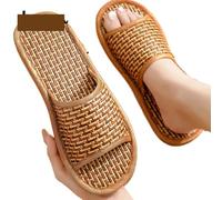 ZRHWSPD Chaussons de Paille Slippers Home Rattan Woven Sandals(40-41)