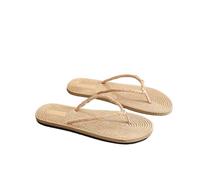 ZRHWSPD Chaussons de Paille Women Lightweight Flip Flops Outside Casual Beach Imitation Slippers(Color 1,40)