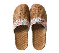 ZRHWSPD Chaussons de Paille Women's Weaving Straw Mat Baotou Sandals Slippers(Color 5,35-36(220mm))
