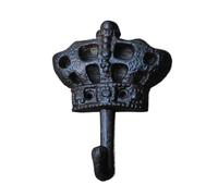 ZRHWSPD Crochet De Pots De Fleurs 1 crochet mural décoratif rétro en fonte forgée, style couronne, for l'extérieur et la maison. Accessoires Metope.(Crown1(145))