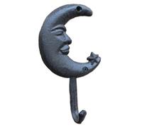 ZRHWSPD Crochet De Pots De Fleurs 1 crochet mural décoratif rétro en fonte forgée, style couronne, for l'extérieur et la maison. Accessoires Metope.(Moon Hook(210))
