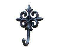 ZRHWSPD Crochet De Pots De Fleurs 1 crochet mural décoratif rétro en fonte forgée, style couronne, for l'extérieur et la maison. Accessoires Metope.(Cross(125))