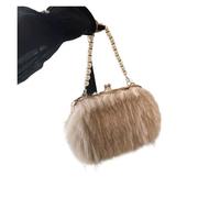 ZRHWSPD Sac À Main Frangé Pour Femme Sac à main de soirée élégant for femme, orné d'une chaînette perles et d'un pompon(Khaki)