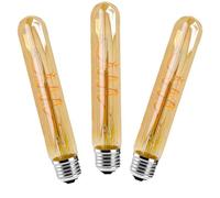 ZRJIA E27 T30 185mm Ampoule à LED Décorative Style Vintage Rétro Industriel Antique Edison E27 T30 4W 400lm 2700K blanc chaud 360° 230V, Aucun Scintillement, Non-dimmable (Lot de 3)